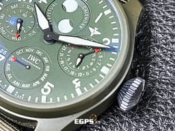 IWC 萬國 BIG PILOTS 大飛行員 萬年曆 七日鍊 月相盈虧 IW503101 綠色陶瓷材質 TOP GUN 海軍空戰部隊 <font color="#058703">「「森林地」特別版 綠色面盤</font> <font color="#FF0000">經典南北月相萬年曆腕錶、四位數字年份顯示 2024年保單 專賣店限定款 新錶參考訂價：1,716,000元  </font><font color="#058703">搭配沙夫豪森IWC萬國錶首款陶瓷錶鏈</font><font color="#FF0000">  </font>  自動上鍊 46.5mm
