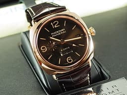 PANERAI 沛納海  Radiomir 8 Days GMT <font color="#FF0000"> 特別版 </font> PAM00395 PAM395 18K玫瑰金材質 八日鍊 <font color="#e2bf97">巧克力色面盤</font> 手動<span style="font-size: 10pt;">上鍊 45mm</span>