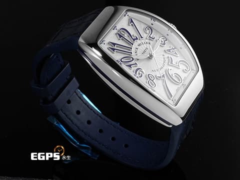 FRANCK MULLER 法蘭穆勒 Vanguard系列 V32 SC AT F0 酒桶型 不鏽鋼材質 白色雕紋面盤 2025年保卡 台灣公司貨 保有部分原廠膠膜 自動上鍊 42x32mm