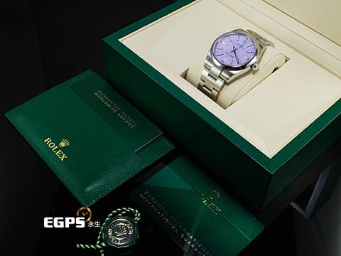 ROLEX 勞力士 Oyster Perpetual 41 蠔式恆動型 134300 薰衣草紫色面盤 賭桌綠&nbsp;經典 OP41 大三針 不鏽鋼 2026年保卡&nbsp;自動上鍊 41mm