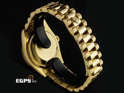 ROLEX 勞力士 Day-Date 36 蠔式 星期日曆型 118238 18K黃金材質 DD36 經典三角坑紋錶圈 <font color="#0582f5">藍色面盤&nbsp;</font><font color="#ff0000">元首型（President）錶帶 總統帶</font> 自動上鍊 36mm