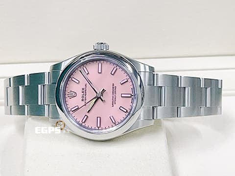 ROLEX 勞力士 Oyster Perpetual 31 經典 蠔式恆動型 277200 &nbsp;糖果粉色漆面盤&nbsp;OP31 不鏽鋼 2025年停產款 糖果粉 2025年保卡 保有大部分原廠膠膜&nbsp;自動上鍊 31mm