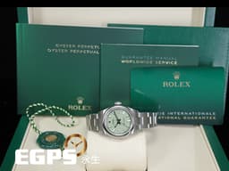 ROLEX 勞力士 Oyster Perpetual 28 經典 蠔式恆動型 276200 <font color="#ccffd6">最新款 開心果綠色噴漆面盤</font>&nbsp;OP28 不鏽鋼 <font color="#FF0000">2025年保卡 </font>自動上鍊 28mm