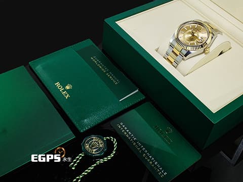 ROLEX 勞力士 Sky-Dweller 336933 蠔式 天行者 18K黃金材質 半金款 最新9002機芯 皇帝金色面盤&nbsp;兩地時間 年曆錶 沙羅系統 經典三角坑紋錶圈 2026年保卡&nbsp;自動上鍊 42mm