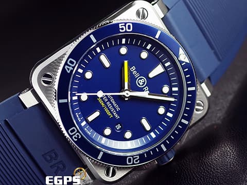 Bell &amp; Ross 柏萊士 BR03-92 Diver Blue 不鏽鋼材質  藍色面盤 藍色錶圈  台灣公司貨 2023年保單 潛水錶款 自動上鍊 42mm