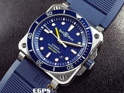 Bell & Ross 柏萊士 BR03-92 Diver Blue 不鏽鋼材質 <font color=#2828FF> 藍色面盤 藍色錶圈</font>  <font color=#FF0000>台灣公司貨 2023年保單 潛水錶款</font> 自動上鍊 42mm