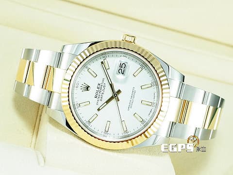 ROLEX 勞力士 DATEJUST II 126333 不鏽鋼&amp;18K黃金材質 半金款 白色面盤 2017年保卡 自動上鏈 41mm