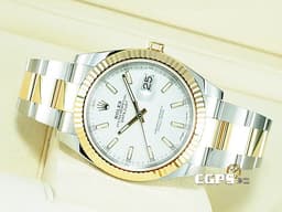 ROLEX 勞力士 DATEJUST II 126333 不鏽鋼&18K黃金材質 半金款 <font color=#ffffff>白色面盤</font> <font color=#FF0000>2017年保卡</font> 自動上鏈 41mm