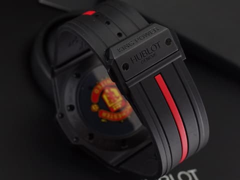 HUBLOT 宇舶錶 GENEVE 716.CI.1129RX 日內瓦印記 紅魔鬼 曼聯足球連名款 黑色限量 500只 自動上鍊 46mm