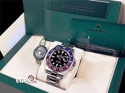 ROLEX 勞力士 GMT-Master II 格林威治型 126710 BLRO 陶瓷<font color=#EA0000>紅</font><font color=#4169e1>藍</font>雙色框 126710BLRO 兩地時區 <font color=#FF0000>Pepsi 百事圈 可樂圈 2021年保卡 蠔式（Oyster）三板錶帶</font> 自動上鍊 40mm