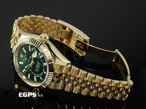 ROLEX 勞力士 Sky-Dweller 336938 天行者 18K黃金材質 年曆錶 2025年最新款式 亮綠色面盤天行者&nbsp;紀念型（Jubilee）五銖錶帶 自動上鍊  42mm