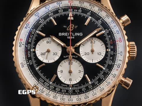 Breitling百年靈 Navitimer B01 Chronograph 43 RB0138211B1P1 18K紅金材質 Navitimer 飛行滑尺 最具收藏價值 原廠膠膜保留 2026年&nbsp;自動上鍊 43mm