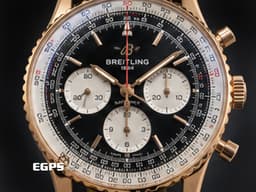 Breitling百年靈 Navitimer B01 Chronograph 43 RB0138211B1P1 <font color="#ff0000">18K紅金材質 Navitimer 飛行滑尺 最具收藏價值 原廠膠膜保留 2026年&nbsp;</font>自動上鍊 43mm