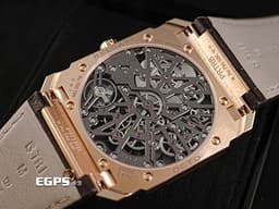 BVLGARI 寶格麗 Bulgari Octo Finissimo系列 Skeleton 8 Days 八日鍊 103667 玫瑰金材質&nbsp;<font color="#fdd296">超薄5.95mm 鏤空面盤 動力顯示</font> 經典八角形多稜角設計錶框 小秒針 <font color="#FF0000">2025年台灣公司貨&nbsp;</font>手上鏈 40mm