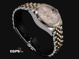 ROLEX 勞力士 Lady-Datejust 28 蠔式日誌型 279171 18K永恆玫瑰金 半金款 DJ28 <font color="#fdceb4">原廠鑲嵌鑽石18K金星形底座 經典三角坑紋錶圈</font> <font color="#FF0000">2021年保卡 紀念型（Jubilee）五銖錶帶</font> 自動上鍊 28mm