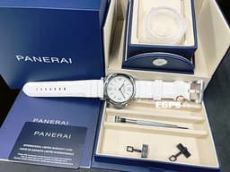 PANERAI 沛納海 Luminor Base Logo 3 Day 三日鍊 PAM01087 PAM1087 不鏽鋼材質 <font color="#ffffff">象牙白色面盤</font> <font color="#ff0000">2025年保單</font> 手動上鍊 44mm