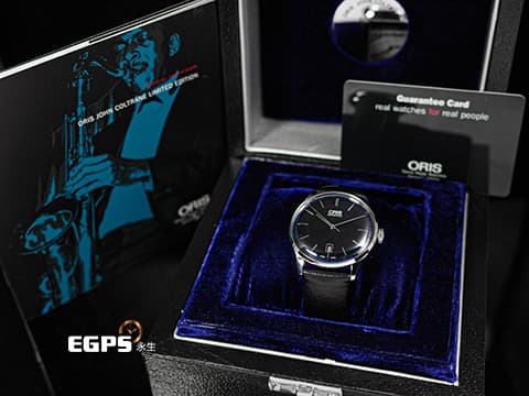 ORIS 豪利時 John Coltrane 爵士限量錶 7681 深藍色面盤&nbsp;0173376814084 不鏽鋼 大三針 藍寶石金魚缸風防&nbsp;限量1000只&nbsp;2025年保卡&nbsp;自動上鍊 38mm
