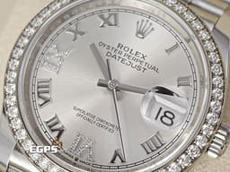 ROLEX 勞力士 Datejust 36 蠔式日誌型 126284RBR <font color="#c0c0c0">銀白色羅馬數字VI、IX鑲鑽面盤 原廠鑽圈</font>&nbsp;DJ36 不鏽鋼<font color="#FF0000"> 2021年新式保卡 紀念型（Jubilee）五銖錶帶</font>&nbsp;126284 RBR 自動上鍊 36mm