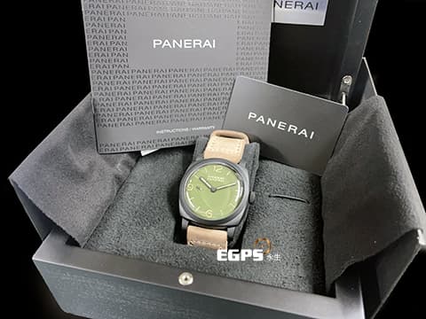 PANERAI 沛納海 RADIOMIR PAM997 啞光黑色陶瓷材質 PAM00997 軍綠色三明治面盤 三日鍊&nbsp;&nbsp;2020年保單 極新品相 RADIOMIR軍綠色系列 陶瓷殼997是唯一手上鍊版本&nbsp;48mm