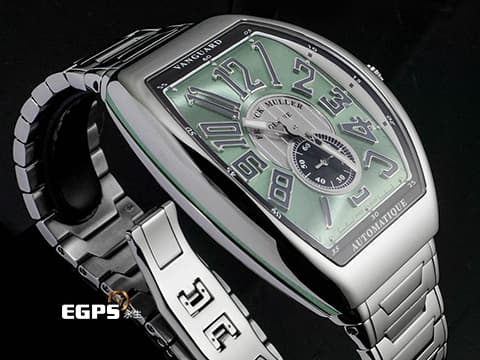 Franck Muller 法蘭穆勒 FM Vanguard V41 S S6 不鏽鋼材質 V41 薄荷綠色面盤&nbsp;&nbsp;2026年保卡&nbsp;自動上鏈 41x49.95mm