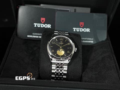 TUDOR 帝舵 1926 Luna系列 91560-0003 亮黑色面盤搭配金色指針、時標 不鏽鋼 大三針 月相盈虧&nbsp;帝舵史上首款月相腕錶 周董 周杰倫代言款 2026年保卡&nbsp;自動上鍊 39mm