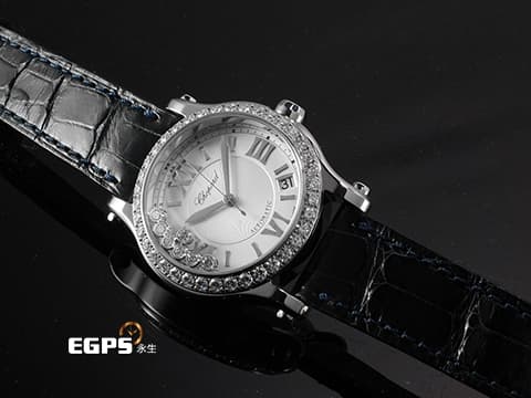 CHOPARD 蕭邦 Happy Sport 快樂鑽 278559-3003 不鏽鋼材質 原廠7顆圓形跑鑽 原廠鑲嵌鑽石錶圈 2018年保單 自動上鍊 36mm