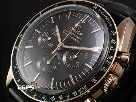 OMEGA 歐米茄 Speedmaster 超霸 登月錶 31063425001001 18K玫瑰金材質 同軸擒縱 陽極處理的鋁錶錶圈 2022年保卡 手動上鏈 42mm