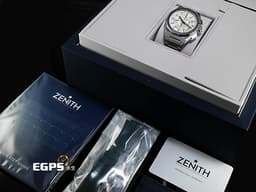 ZENITH 真力時 DEFY Skyline 碟飛 03.9500.3600/01.I001 不鏽鋼材質 <font color="#d9d9d9">銀白色旭日紋圖案面盤</font> <font color="#FF0000"> 2025年保卡 附原廠綠色橡膠錶帶 </font> 自動上鍊 42mm