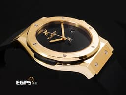 HUBLOT 宇舶 Classic Fusion 經典融合 542.VX.1230.RX.MDM <font color="#f9ec9a">18K黃金材質 簡約黑色面盤</font> 大三針 <font color="#ff0000">2026年電子保單</font> 自動上鍊 42mm
