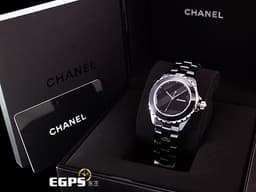CHANEL 香奈兒 J12 Untitled H5581 <font color=70cce1>黑色高科技陶瓷材質 啞光抽象構圖黑色面盤</font> <font color=#FF0000>全球限量1200只</font> 自動上鍊  38mm