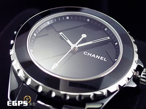 CHANEL 香奈兒 J12 Untitled H5581 黑色高科技陶瓷材質 啞光抽象構圖黑色面盤 全球限量1200只 自動上鍊  38mm