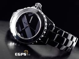 CHANEL 香奈兒 J12 Untitled H5581 <font color=70cce1>黑色高科技陶瓷材質 啞光抽象構圖黑色面盤</font> <font color=#FF0000>全球限量1200只</font> 自動上鍊  38mm