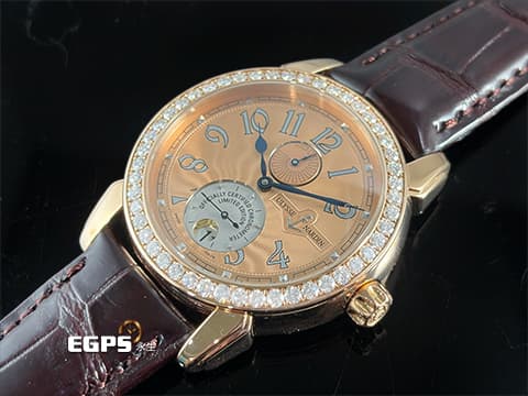 UlysseNardin雅典錶 Ulysse I Limited Edition 272-82/C-R 18K玫瑰金材質 精鑲鑽石錶框 香檳金色扭索紋錶盤 限量500只&nbsp;自動上鍊 45mm