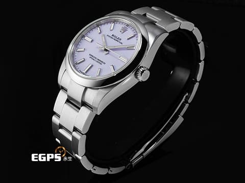 ROLEX 勞力士 Oyster Perpetual 34 蠔式恆動型 124200 最新款 薰衣草紫色面盤&nbsp;OP34 不鏽鋼 大三針&nbsp;2026年保卡 自動上鍊 34mm