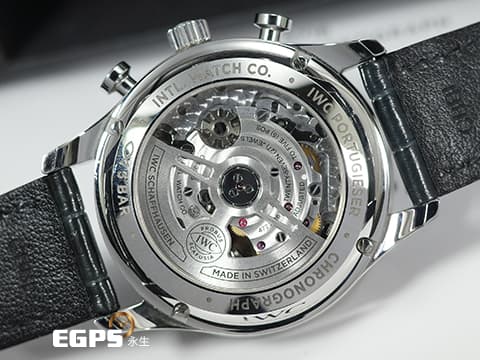 IWC 萬國 Portugieser Chronograph 經典 葡萄牙 系列 IW371616&nbsp;酒紅色放射紋面盤 大葡萄牙&nbsp;計時碼錶&nbsp;不鏽鋼&nbsp;透明錶背款 2022年台灣公司貨 自動上鍊 41mm