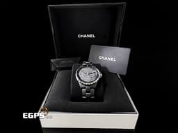 CHANEL 香奈兒 J12 Ceramic GMT H3101 黑色啞光陶瓷材質 兩地時區 <font color="#FF0000">時尚質感霧面高抗磨黑陶瓷 2023年保單</font> 自動上鍊 41mm