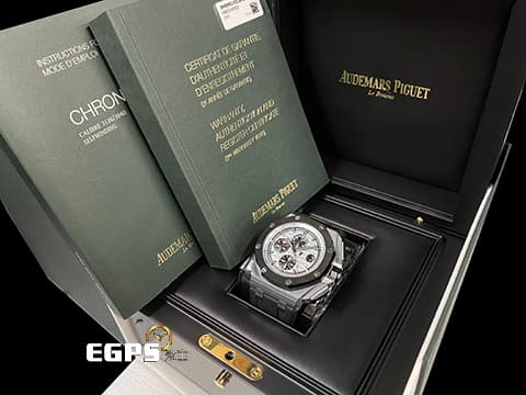 Audemars Piguet 愛彼 AP錶 Royal Oak Offshore 26400SO.OO.A002CA.01 皇家橡樹 離岸型 計時碼表 陶瓷框 大熊貓 最經典的AP熊貓，黑白配色 台灣公司貨 自動上鏈 44mm