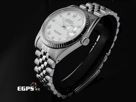 ROLEX 勞力士 DateJust DJ 36 16234 不銹鋼材質 白色面盤 羅馬數字時標 紀念型 五銖錶帶 自動上鍊 36mm