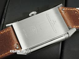 Jaeger-LeCoultre 積家 Reverso Classic Large Small Second 翻轉系列 Q3858522 <font color="#ababab">銀白色雕紋面盤</font><font color="#1954b3">搭配藍鋼指針</font> 經典 大型款 小秒針 不鏽鋼 <font color="#ff0000">2023年保單</font> 手動上鍊 27.4 x 45.6mm