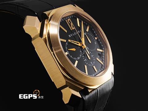 BVLGARI 寶格麗 Bulgari Octo Velocissimo 102115 18K玫瑰金材質 計時腕錶 氣質與氣勢兼具&nbsp;整支重約4.68兩&nbsp;2021年保卡&nbsp;自動上鍊 41mm