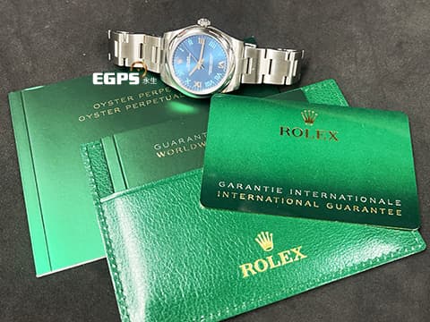 ROLEX 勞力士 177200 藍色面盤 蠔式恆動&nbsp;2021年～活潑藍色面盤  女性首選&nbsp;不鏽鋼材質 自動上鍊 31mm