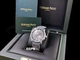 Audemars Piguet 愛彼 AP錶 CODE 11.59系列 15210ST.OO.A009KB.01 <font color="#f5f5f5">灰色同心圓漣漪紋飾面盤&nbsp;</font>大三針 不鏽鋼 <font color="#FF0000">2025年保單</font> 自動上鍊 41mm