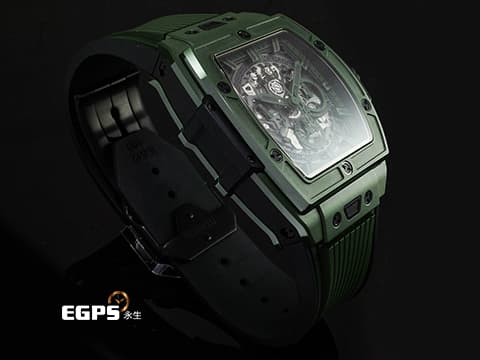 Hublot 宇舶 Spirit Of Big Bang Black Magic 42 大爆炸 靈魂系列 642.GX.5210.RX 深綠色拋光陶瓷材質 計時碼表 酒桶型 鏤空面盤 2025年電子保單 限量200支&nbsp;自動上鍊 42mm