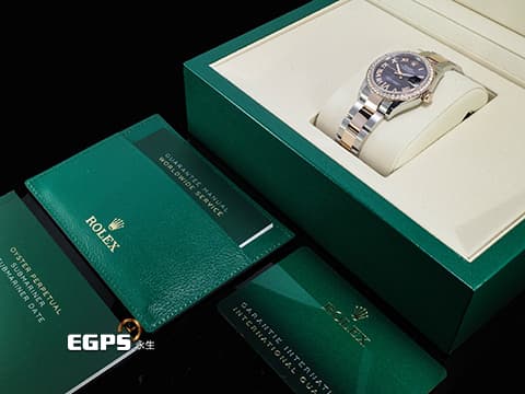 ROLEX 勞力士 DateJust 278381RBR 18K永恆玫瑰金 半金款 薰衣草紫色面盤 原廠鑲嵌鑽石VI時標 原廠鑲嵌鑽石錶圈 2026年保卡 自動上鍊 31mm