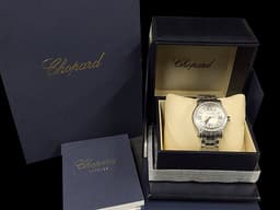 CHOPARD 蕭邦 Happy Sport 快樂鑽 278559-3004 不鏽鋼材質 <font color="#ffff00">原廠7顆圓形跑鑽 原廠鑲嵌鑽石錶圈</font> <font color="#FF0000">2025年保單</font> 自動上鍊 36mm