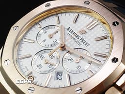 Audemars Piguet AP錶 愛彼 Royal Oak 皇家橡樹 18K玫瑰金材質 26320OR&nbsp;<font color="#fafa01">白色格紋面盤</font> 計時碼錶 <font color="#FF0000">台灣公司貨</font>&nbsp;自動上鏈 41mm