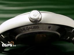 ROLEX 勞力士 Oyster Perpetual 蠔式 Milgauss 高抗磁 116400GV&nbsp;<font color="#00AA00">綠玻璃</font>&nbsp;不鏽鋼 大三針&nbsp;<font color="#FF8000">經典橘色閃電秒針</font> 116400 GV 自動上鍊 40mm