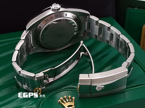ROLEX 勞力士 Oyster Perpetual 蠔式 Milgauss 高抗磁 116400GV&nbsp;綠玻璃&nbsp;不鏽鋼 大三針&nbsp;經典橘色閃電秒針 116400 GV 自動上鍊 40mm