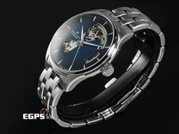 HAMILTON 漢米爾頓 Open Heart Auto 爵士系列 H32675140 不鏽鋼材質 <font color="#0582f5">藍色漸層鏤空面盤</font> <font color="#FF0000">2022年保卡 台灣公司貨</font>&nbsp;自動上鍊 40mm