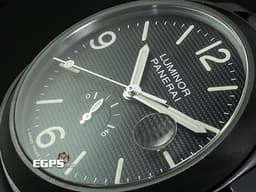 PANERAI 沛納海 LUMINOR PAM028 PAM00028 DLC鍍黑不鏽鋼材質 <font color=#70cce1> 動能儲存顯示 黑色釘格紋面盤 </font> <font color=#FF0000>復刻限量版，全球限量1000只，附限量證書 </font> 自動上鍊 44mm